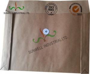 Kraft Paper Custom Printed Business Envelopes With String Closure Accordion Shape