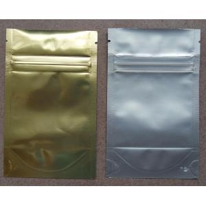 Aluminum Foil Zip Lock Bag Plastic Seeds Packaging , Golden / Silver